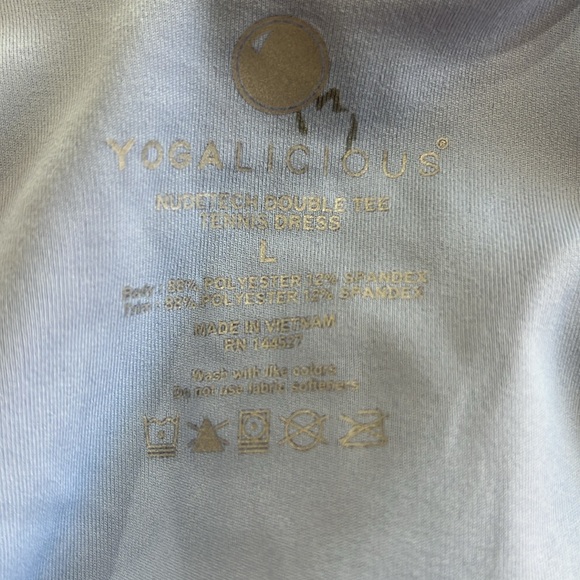 Yogalicious Nudetech Double Tee Tennis Dress Light Blue. Size L. NWT - Picture 7 of 7